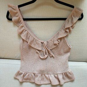 Urban Outfitters Pink Peplum Blouse